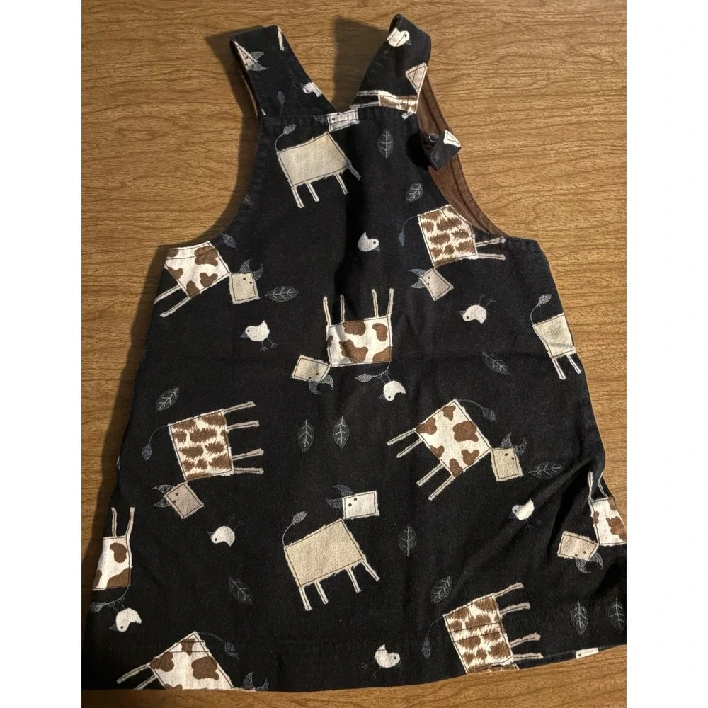 Natalys Paris Cow Theme Dress 18 Months‎ 100% Cotton Cows & Birds